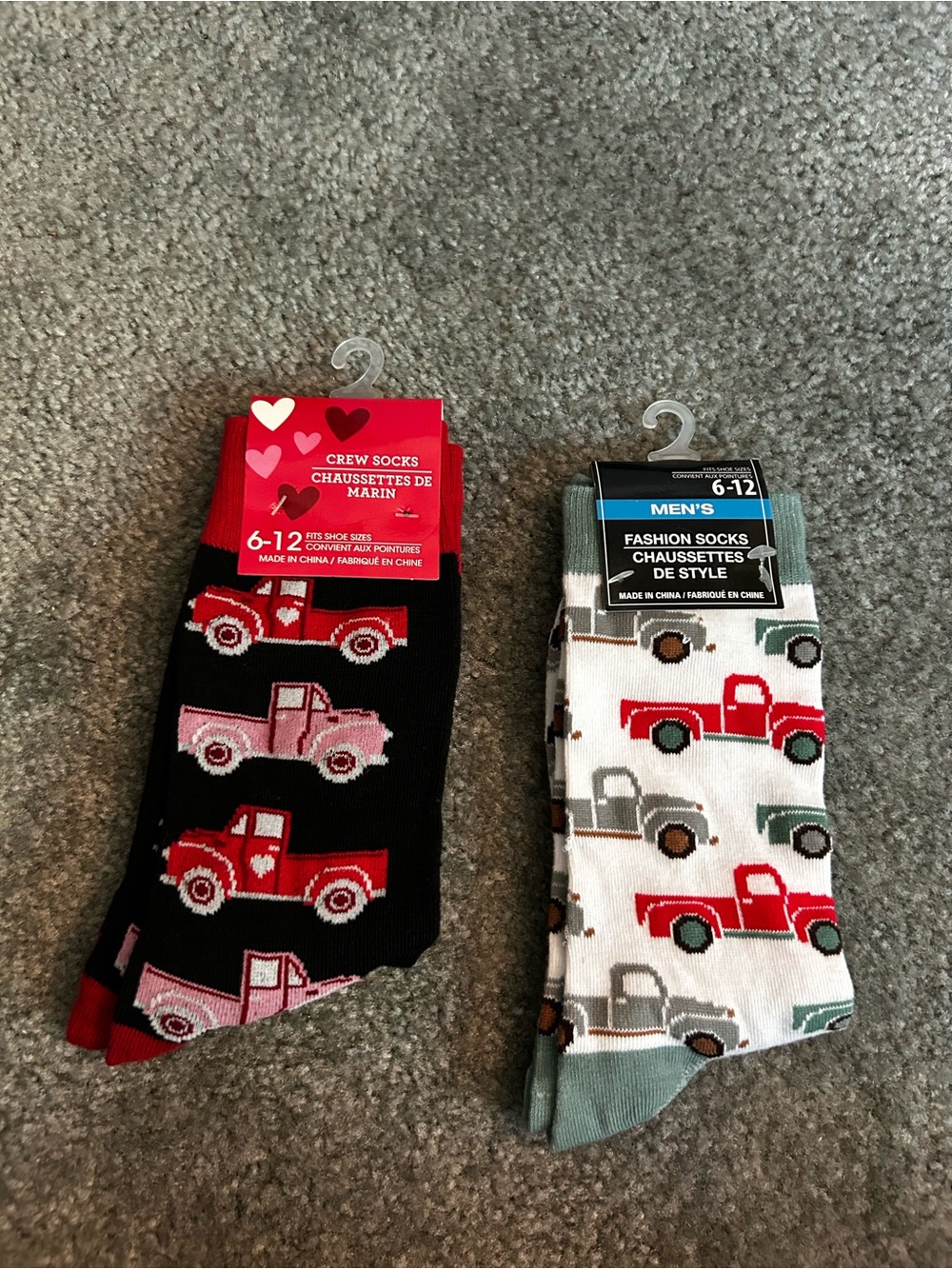 Crew Socks with Truck Pattern - Pack of 2